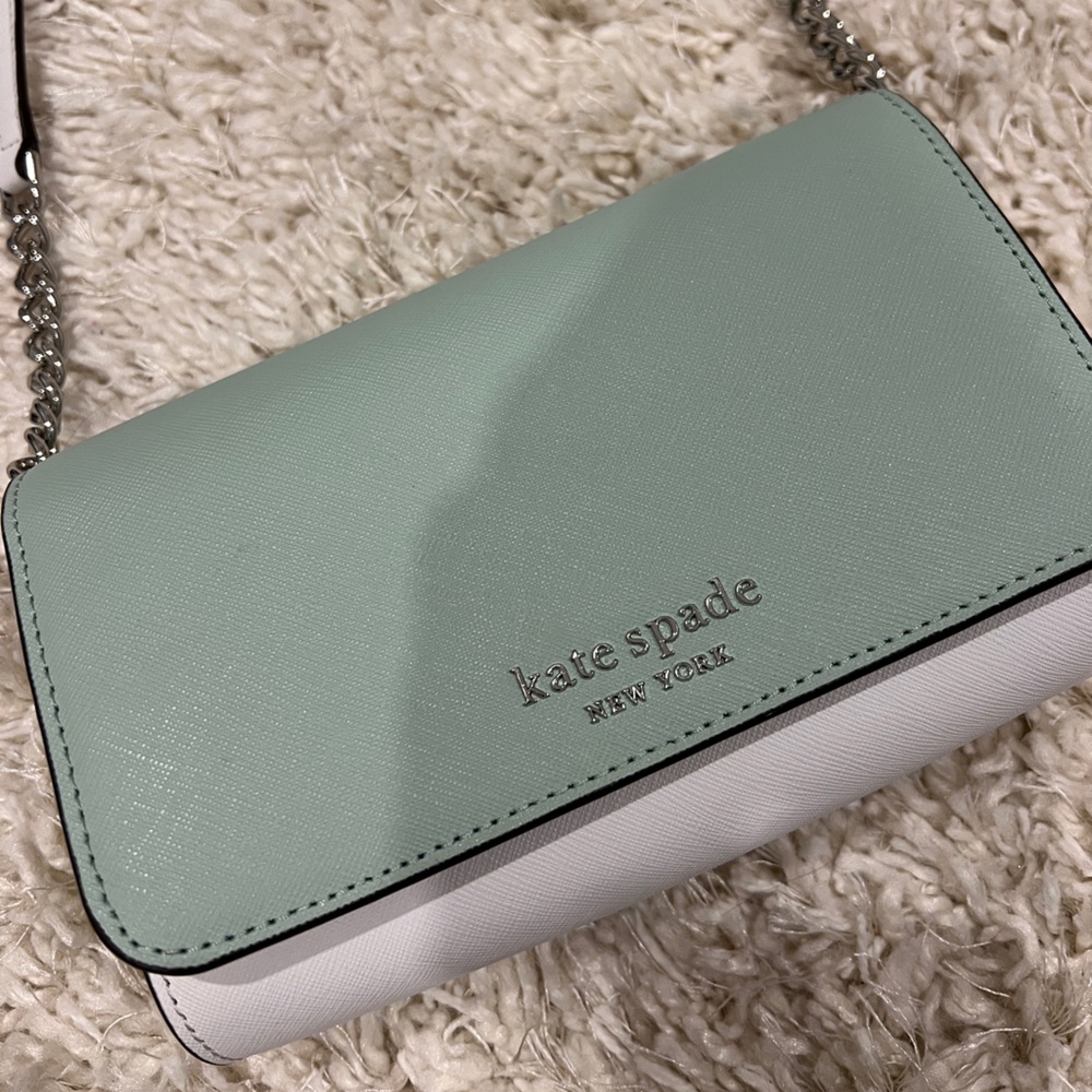 Kate Spade Green and White Crossbody Bag